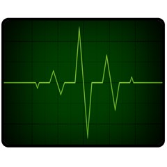 Heart Rate Green Line Light Healty Double Sided Fleece Blanket (medium)  by Mariart