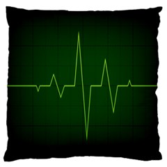 Heart Rate Green Line Light Healty Large Flano Cushion Case (one Side) by Mariart