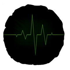 Heart Rate Green Line Light Healty Large 18  Premium Flano Round Cushions by Mariart