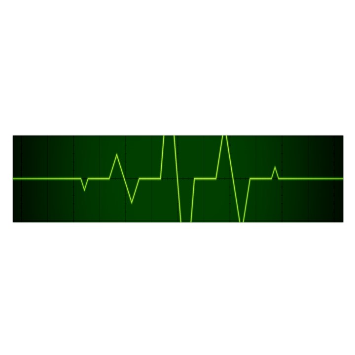 Heart Rate Green Line Light Healty Satin Scarf (Oblong)