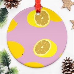 Fruit Lemons Orange Purple Ornament (round)