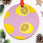 Fruit Lemons Orange Purple Ornament (Round) Front