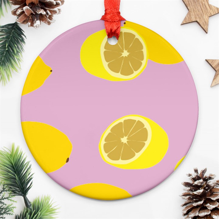 Fruit Lemons Orange Purple Ornament (Round)