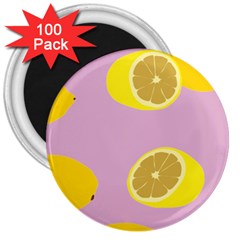 Fruit Lemons Orange Purple 3  Magnets (100 Pack) by Mariart