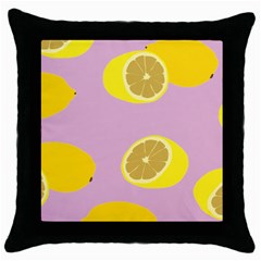 Fruit Lemons Orange Purple Throw Pillow Case (black)