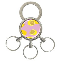 Fruit Lemons Orange Purple 3-ring Key Chains