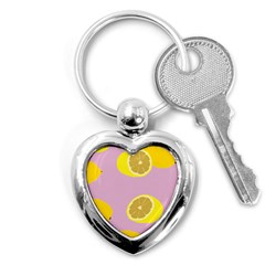 Fruit Lemons Orange Purple Key Chains (heart) 