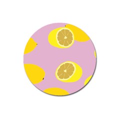 Fruit Lemons Orange Purple Magnet 3  (round) by Mariart