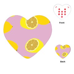 Fruit Lemons Orange Purple Playing Cards (heart)  by Mariart