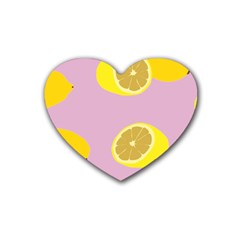 Fruit Lemons Orange Purple Heart Coaster (4 Pack)  by Mariart