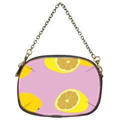 Fruit Lemons Orange Purple Chain Purses (two Sides) 