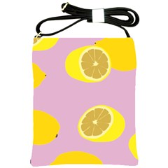 Fruit Lemons Orange Purple Shoulder Sling Bags