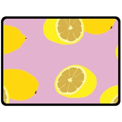 Fruit Lemons Orange Purple Fleece Blanket (large)  by Mariart