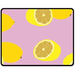 Fruit Lemons Orange Purple Fleece Blanket (medium) 