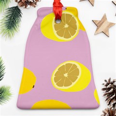 Fruit Lemons Orange Purple Ornament (bell) by Mariart