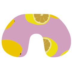 Fruit Lemons Orange Purple Travel Neck Pillows by Mariart