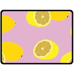 Fruit Lemons Orange Purple Double Sided Fleece Blanket (Large)  80 x60  Blanket Front