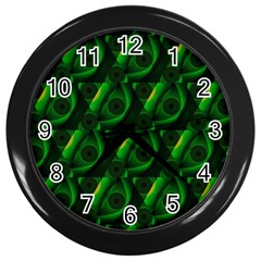 Green Eye Line Triangle Poljka Wall Clocks (black) by Mariart