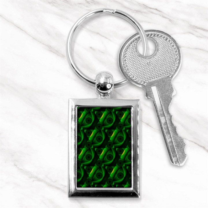 Green Eye Line Triangle Poljka Key Chains (Rectangle) 