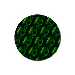 Green Eye Line Triangle Poljka Rubber Coaster (round)  by Mariart