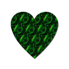 Green Eye Line Triangle Poljka Heart Magnet by Mariart