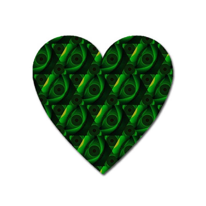 Green Eye Line Triangle Poljka Heart Magnet