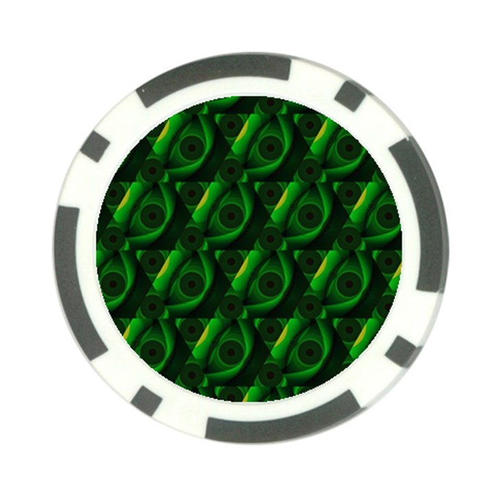 Green Eye Line Triangle Poljka Poker Chip Card Guard (10 pack)