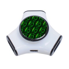 Green Eye Line Triangle Poljka 3-port Usb Hub by Mariart