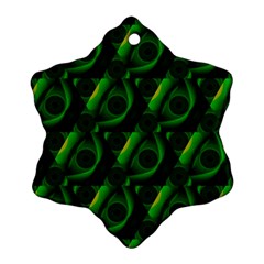 Green Eye Line Triangle Poljka Ornament (snowflake) by Mariart