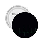 Heart Rate Line Green Black Wave Chevron Waves 2.25  Buttons Front