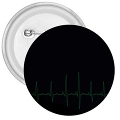 Heart Rate Line Green Black Wave Chevron Waves 3  Buttons