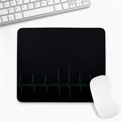 Heart Rate Line Green Black Wave Chevron Waves Large Mousepads by Mariart