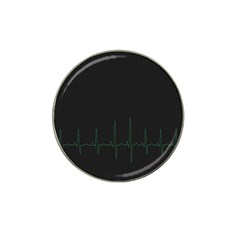 Heart Rate Line Green Black Wave Chevron Waves Hat Clip Ball Marker (10 Pack) by Mariart