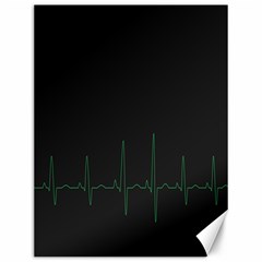 Heart Rate Line Green Black Wave Chevron Waves Canvas 12  X 16   by Mariart