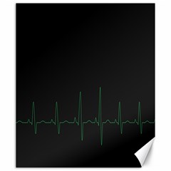 Heart Rate Line Green Black Wave Chevron Waves Canvas 20  X 24   by Mariart