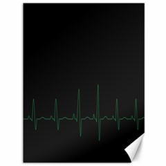 Heart Rate Line Green Black Wave Chevron Waves Canvas 36  X 48  