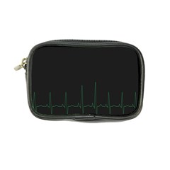 Heart Rate Line Green Black Wave Chevron Waves Coin Purse by Mariart