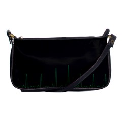 Heart Rate Line Green Black Wave Chevron Waves Shoulder Clutch Bags