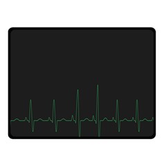 Heart Rate Line Green Black Wave Chevron Waves Fleece Blanket (small) by Mariart