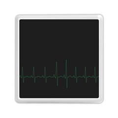 Heart Rate Line Green Black Wave Chevron Waves Memory Card Reader (square)  by Mariart