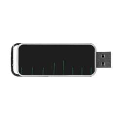 Heart Rate Line Green Black Wave Chevron Waves Portable Usb Flash (one Side) by Mariart