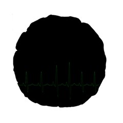 Heart Rate Line Green Black Wave Chevron Waves Standard 15  Premium Round Cushions