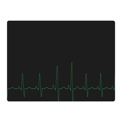 Heart Rate Line Green Black Wave Chevron Waves Double Sided Flano Blanket (mini)  by Mariart