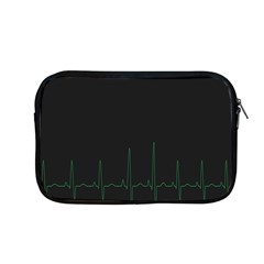 Heart Rate Line Green Black Wave Chevron Waves Apple Macbook Pro 13  Zipper Case