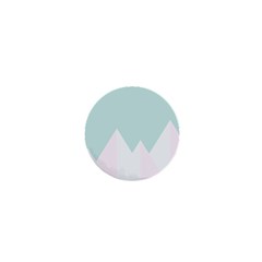 Montain Blue Snow Chevron Wave Pink 1  Mini Buttons by Mariart