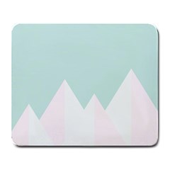 Montain Blue Snow Chevron Wave Pink Large Mousepads by Mariart