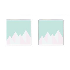 Montain Blue Snow Chevron Wave Pink Cufflinks (square) by Mariart