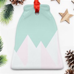 Montain Blue Snow Chevron Wave Pink Bell Ornament (two Sides) by Mariart