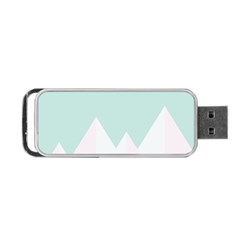 Montain Blue Snow Chevron Wave Pink Portable Usb Flash (two Sides) by Mariart