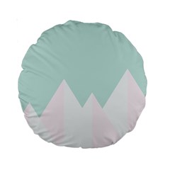 Montain Blue Snow Chevron Wave Pink Standard 15  Premium Round Cushions by Mariart